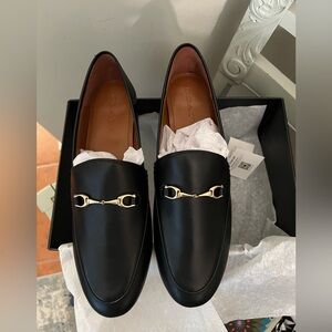 Coach Haley Leather Flat Loafer Black